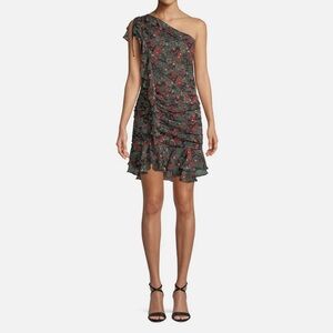 Veronica Beard "Ballard" One Shoulder Silk
Floral Summer Mini Dress